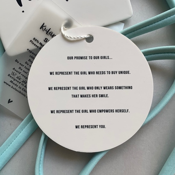 NWT Kulani Kinis Triangle Bikini Top 127 Tri Cross Back Skye Blue Size Small - Picture 11 of 11